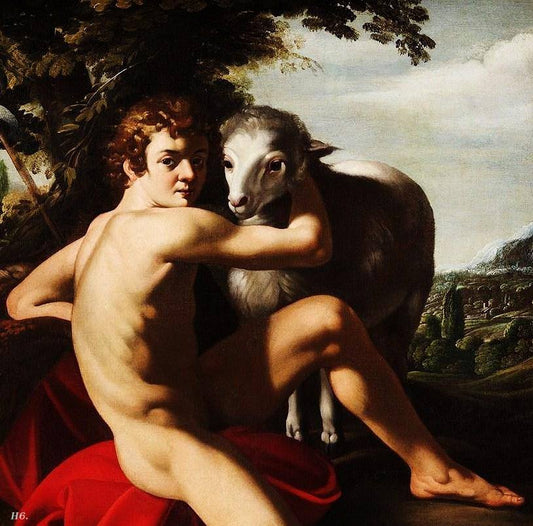 St. John the Baptist, vintage artwork by Bartolomeo Schedoni, 12x8" (A4) Poster