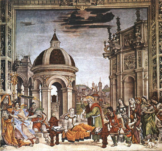 St John the Evangelist Resuscitating Druisana, vintage artwork by Filippino Lippi, A3 (16x12") Poster Print