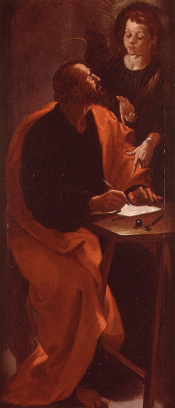 St. Mathew, vintage artwork by Francisco Ribalta, 12x8" (A4) Poster