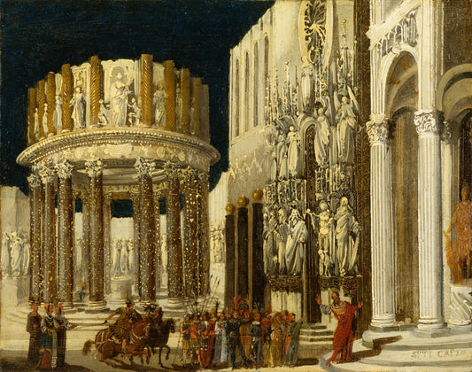 St. Paul Preaching to the Athenians, vintage artwork by Francois De Nome, 12x8" (A4) Poster