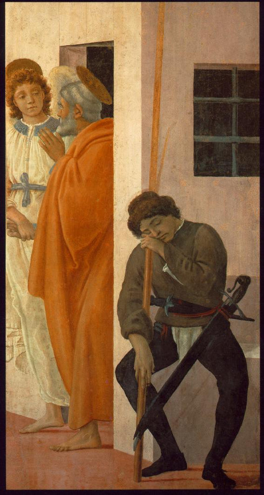 St Peter Freed from Prison (Brancacci Chapel), vintage artwork by Filippino Lippi, A3 (16x12") Poster Print