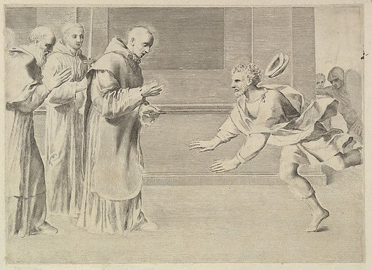 St. William  Duke of Aquitaine  Converted by St. Bernard-Claud, vintage art, A3 (16x12") Poster Print