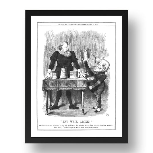 Stafford Northcote Earl Iddesleigh tax %27conjuror of the exchequer%27 1877 A4, vintage historic poster in 17x13"(A3) Frame