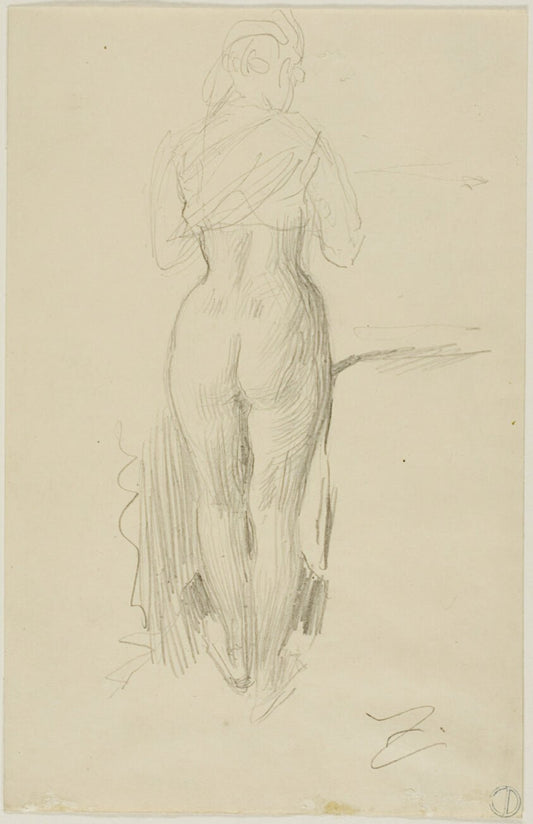 Standing Female Figure Seen from Behind by  Anders Zorn, 23x16"( A2 size) Poster Print