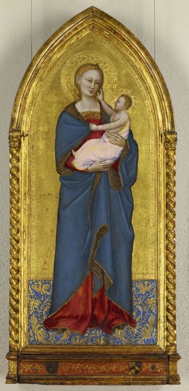 Standing Madonna and Child, vintage artwork by Nardo di Cione, 12x8" (A4) Poster
