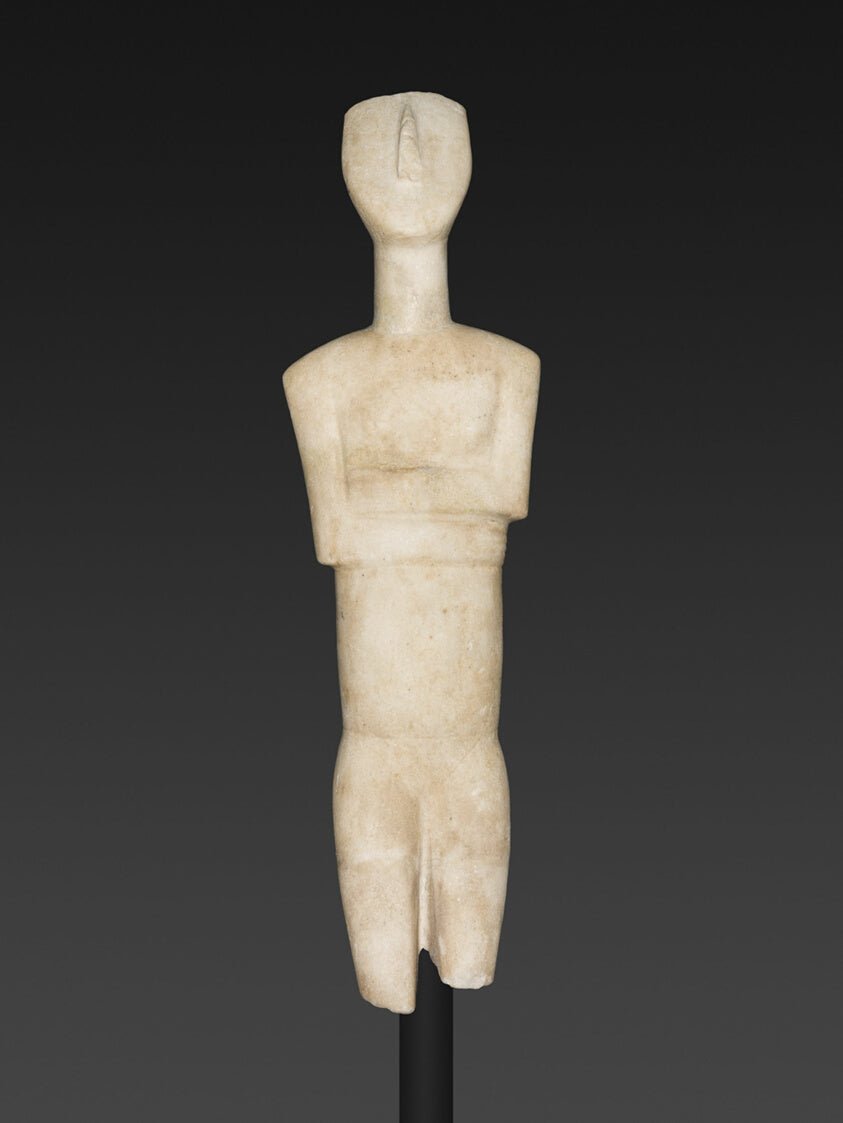 Statuette of a Female Figure by  Cycladic; probably from the island of Keros,23x16"( A2 size ) Poster Print