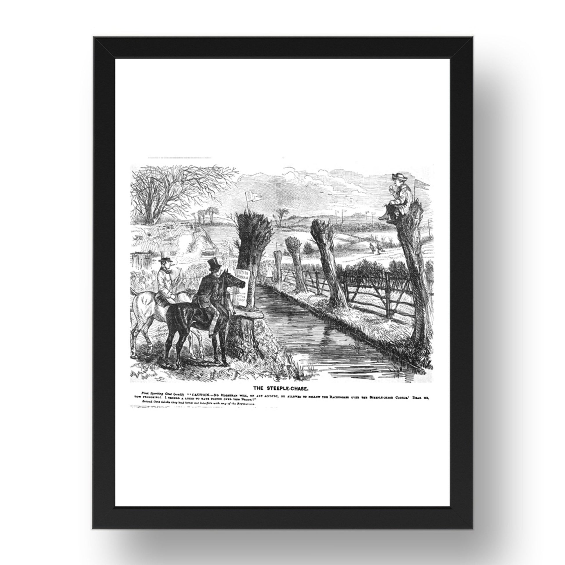 STEEPLE CHASE1855, vintage historic poster in 17x13"(A3) Frame