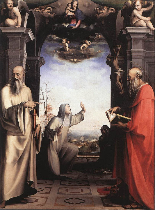 Stigmatization of Saint Catherine of Siena, vintage artwork by Domenico Beccafumi, A3 (16x12") Poster Print