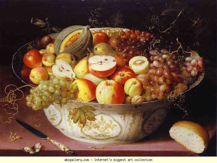 Still Life of fruit in a Wan-li Bowl, vintage artwork by Osias Beert, A3 (16x12") Poster Print