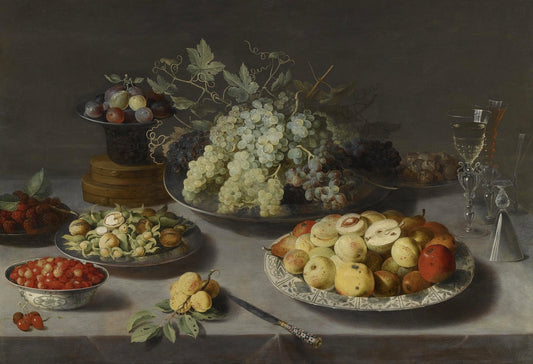 Still Life of Grapes and Other Fruits, vintage artwork by Osias Beert, A3 (16x12") Poster Print