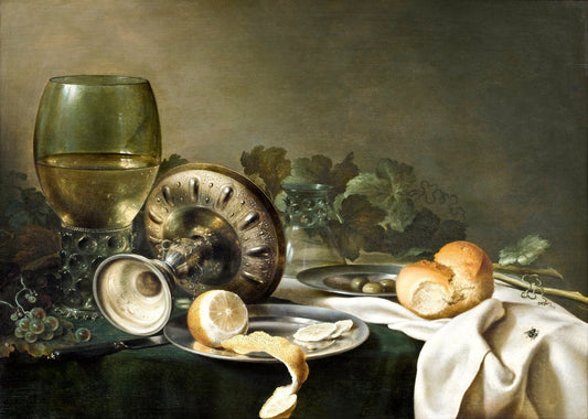 Still-Life, vintage artwork by Willem Claesz. Heda, 12x8" (A4) Poster
