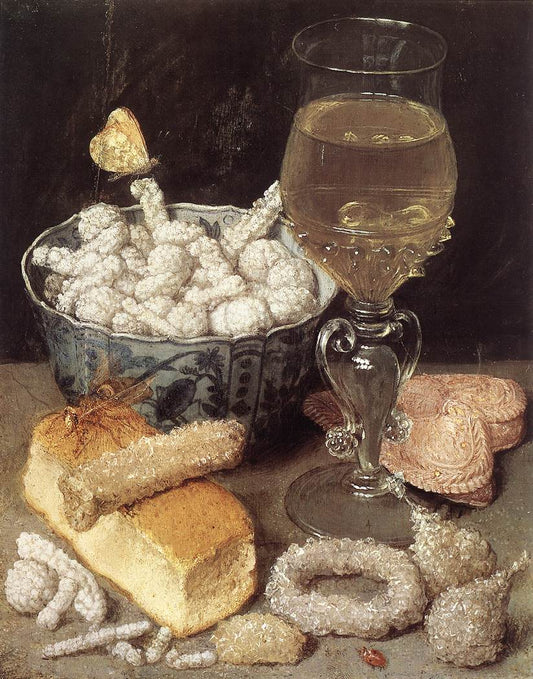 Still-Life with Bread and Confectionary, vintage artwork by Georg Flegel, A3 (16x12") Poster Print