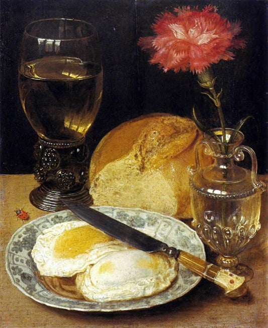 Still-life with Carnation and Eggs, vintage artwork by Georg Flegel, A3 (16x12") Poster Print