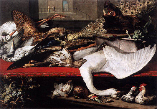 Still Life with Fowl and Game, vintage artwork by Frans Snyders, 12x8" (A4) Poster