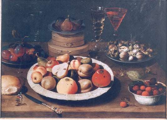 Still-Life with Fruit, vintage artwork by Osias Beert, 12x8" (A4) Poster