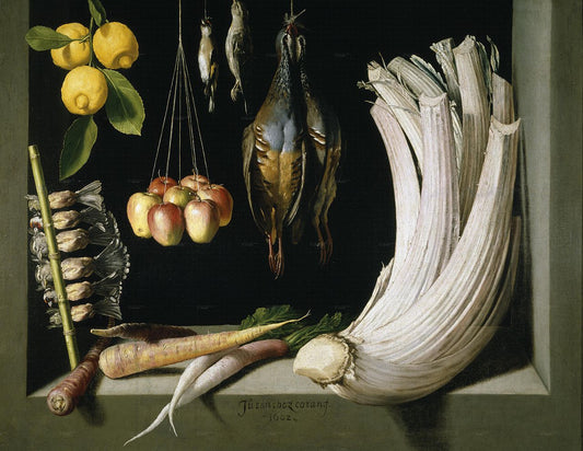 Still Life with Game, Fowl, Vegetables and Fruits, vintage artwork by Juan Sànchez Cotàn, A3 (16x12") Poster Print