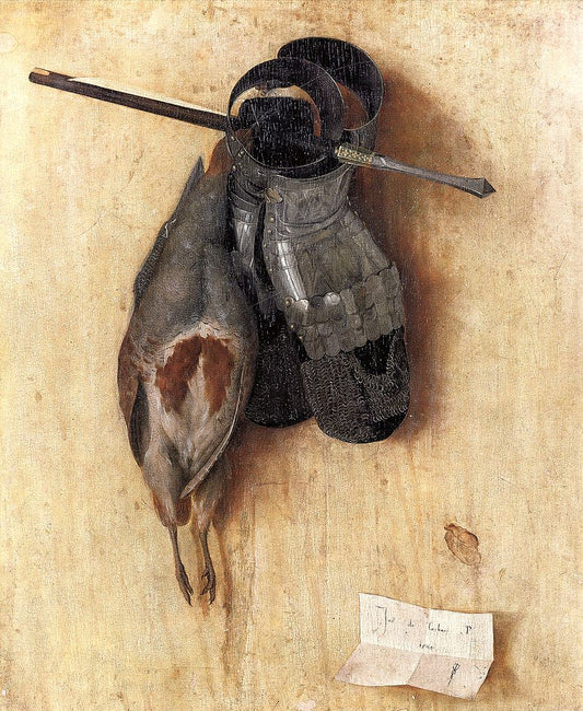 Still-Life with Partridge and Iron Gloves, vintage artwork by Jacopo de' Barbari, A3 (16x12") Poster Print