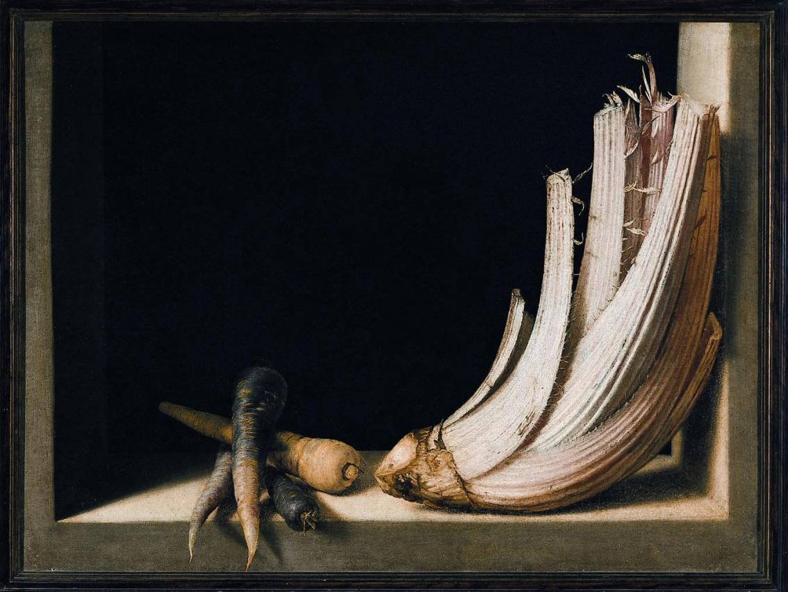 Still Life with Thistle and Carrots, vintage artwork by Juan Sànchez Cotàn, A3 (16x12") Poster Print