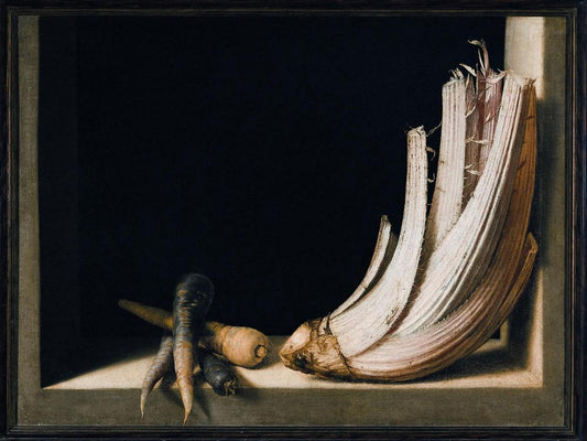 Still Life with Thistle and Carrots, vintage artwork by Juan Sànchez Cotàn, A3 (16x12") Poster Print