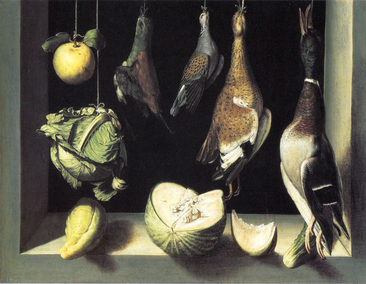 Stilllife with wild Birds, vintage artwork by Juan Sànchez Cotàn, A3 (16x12") Poster Print
