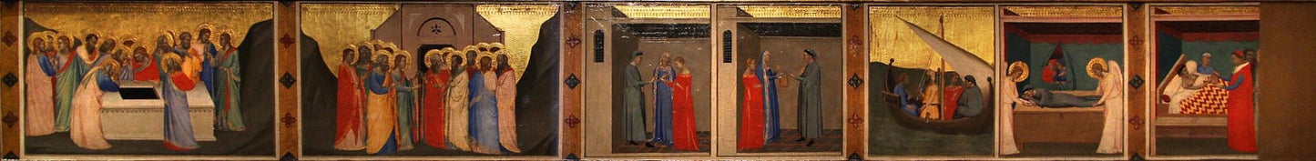 Storie della Sacra Cintola, vintage artwork by Bernardo Daddi, 12x8" (A4) Poster