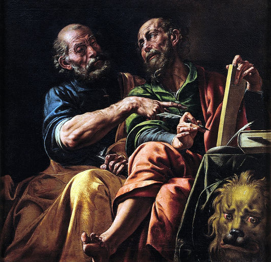 Sts. Peter and Mark, vintage artwork by Tanzio da Varallo, 12x8" (A4) Poster