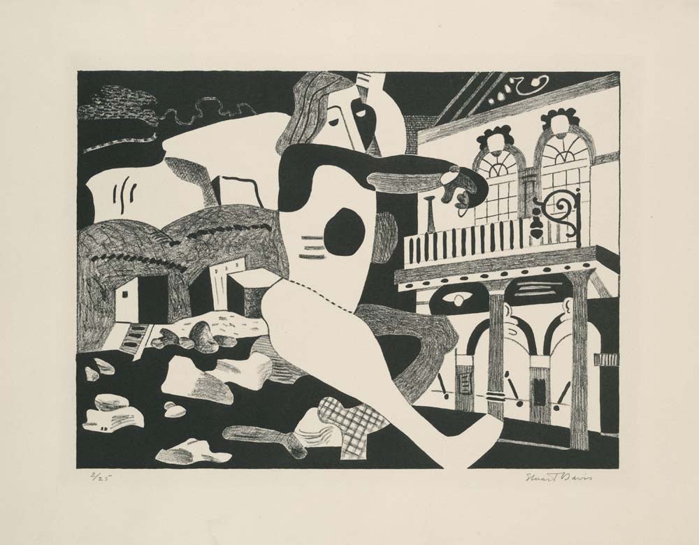 Stuart Davis - Theater on the Beach, vintage art, A3 (16x12")  Poster Print 