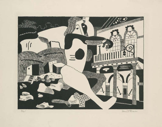 Stuart Davis - Theater on the Beach, vintage art, A3 (16x12")  Poster Print 