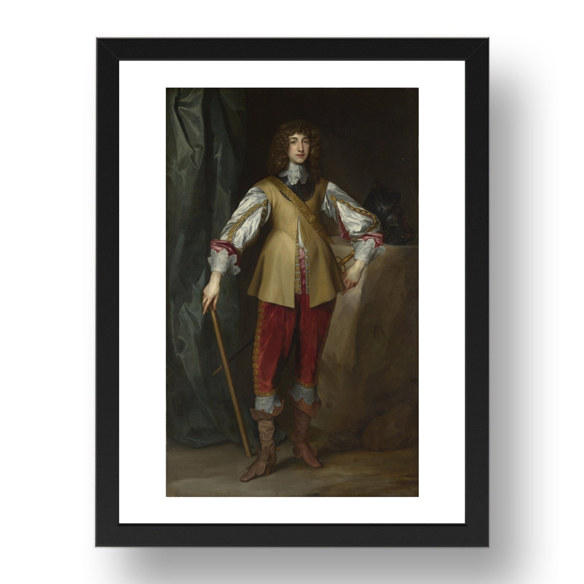 Studio of Anthony van Dyck: Prince Rupert, Count Palatine, Poster in 17x13"(A3) Frame