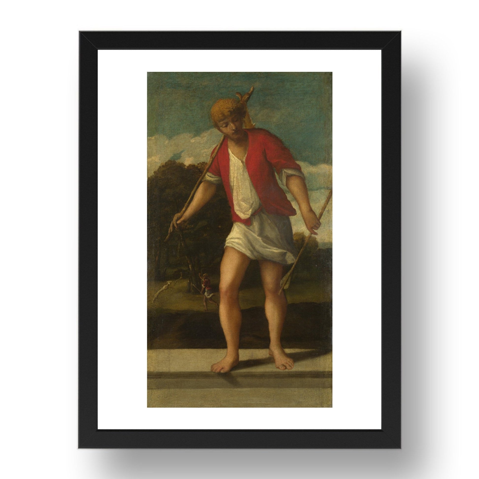 Studio of Bonifazio di Pitati: A Huntsman, Poster in 17x13"(A3) Frame