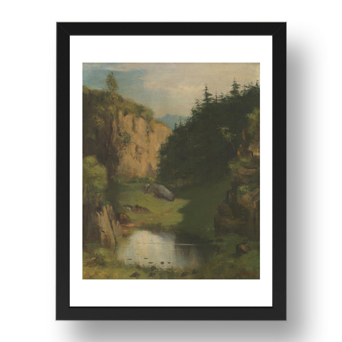 Studio of Gustave Courbet: The Pool, Poster in 17x13"(A3) Frame