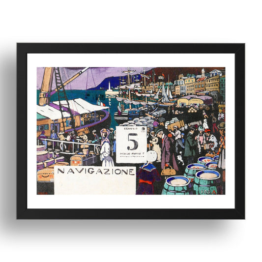 Study for a Ship Poster 1906 by Wassily Kandinsky, 17x13" Frame