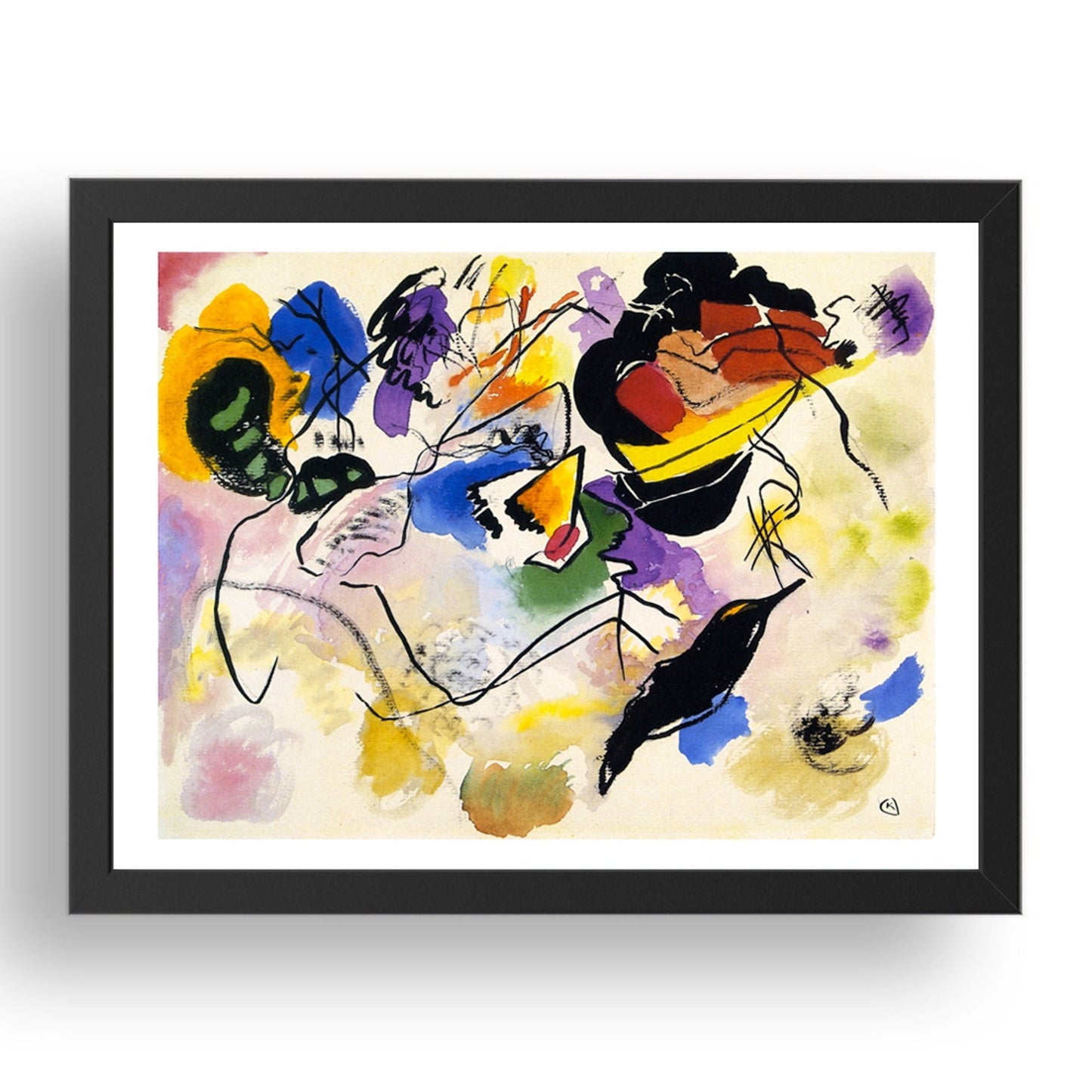 Study for 'Composition VII' 1913 by Wassily Kandinsky, 17x13" Frame