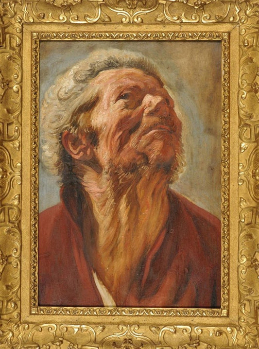 Study for the Head of Abraham Graphius, vintage artwork by Jacob Jordaens, 12x8" (A4) Poster