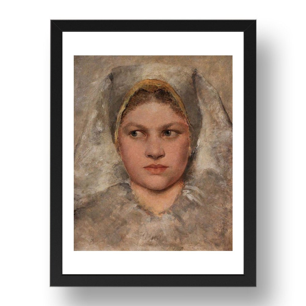 Study of a head of a Hannakin 1894 by Gustav Klimt, 17x13" Frame