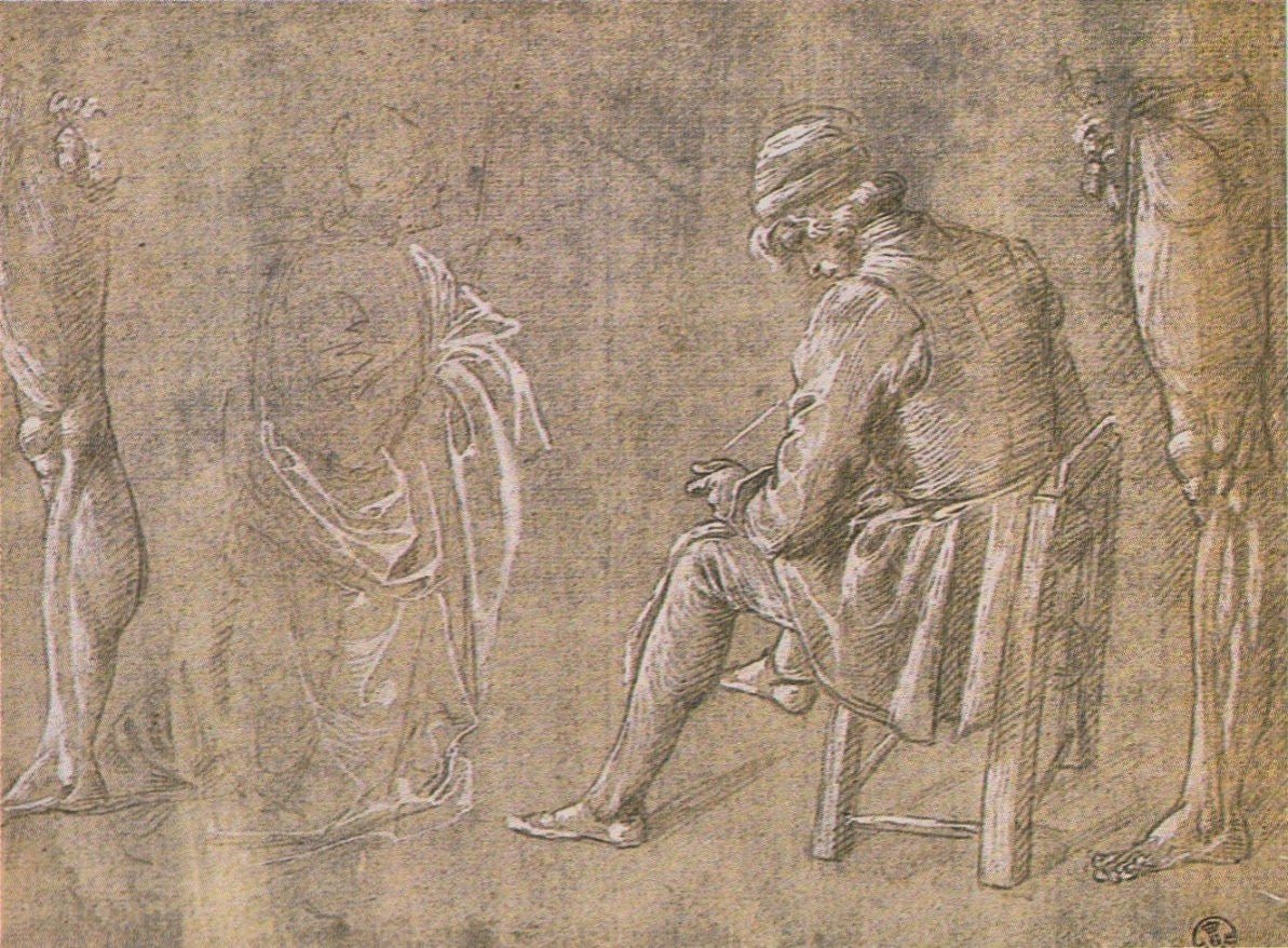 Study of Man, vintage artwork by Fra Filippo Lippi, A3 (16x12") Poster Print