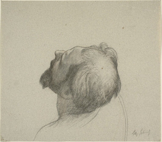 Study of Man's Upturned Head by  Alexandre Cabanel, 23x16"( A2 size) Poster Print