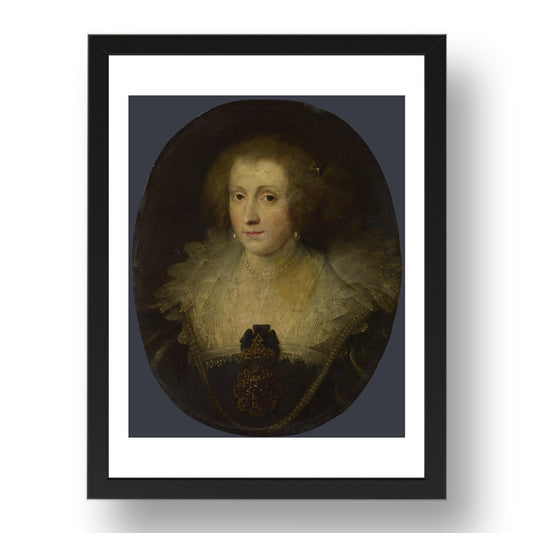 Style of Anthony van Dyck: Portrait of a Woman, Poster in 17x13"(A3) Frame