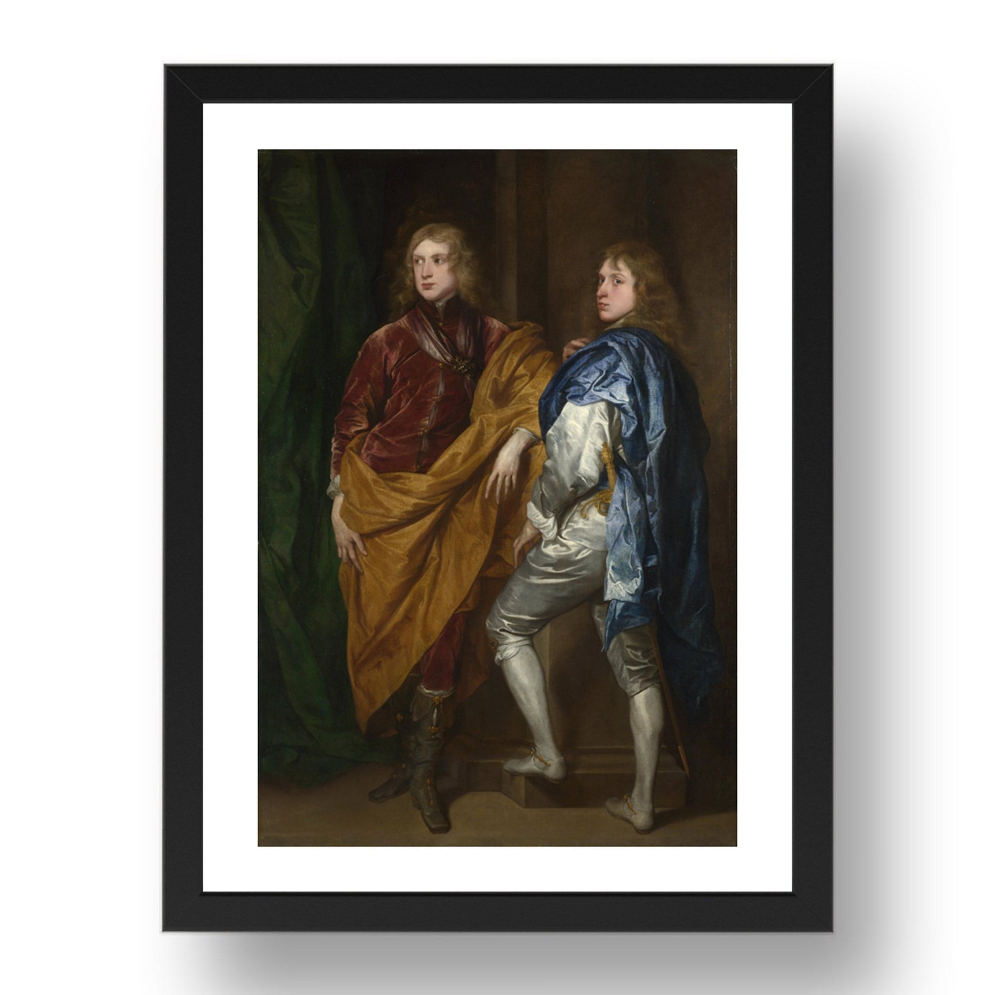 Style of Anthony van Dyck: Portraits of Two Young Englishmen, Poster in 17x13"(A3) Frame
