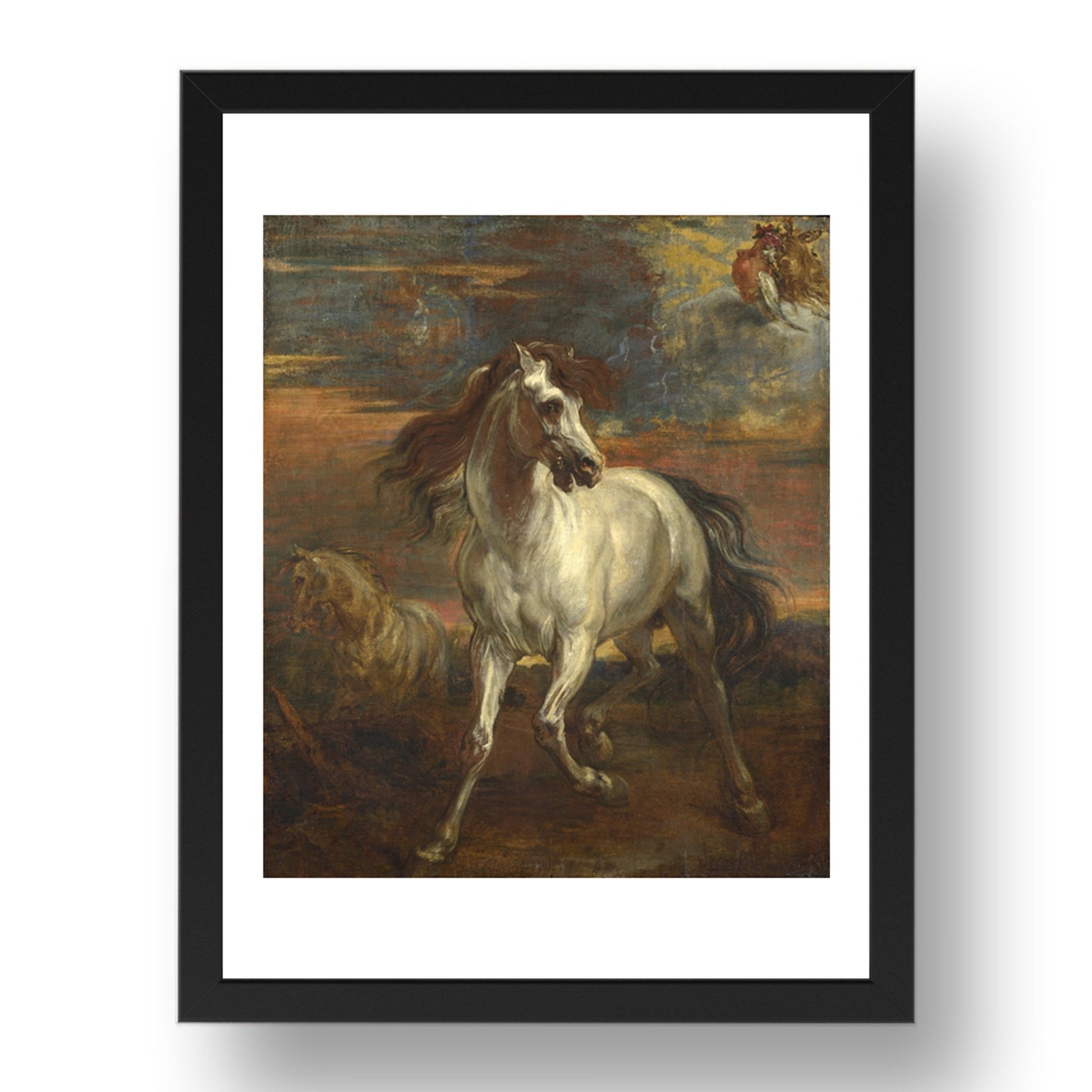 Style of Anthony van Dyck: The Horses of Achilles, Poster in 17x13"(A3) Frame