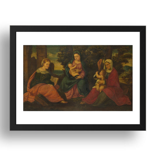 Style of Bonifazio di Pitati: The Madonna and Child with Saints, Poster in 17x13"(A3) Frame