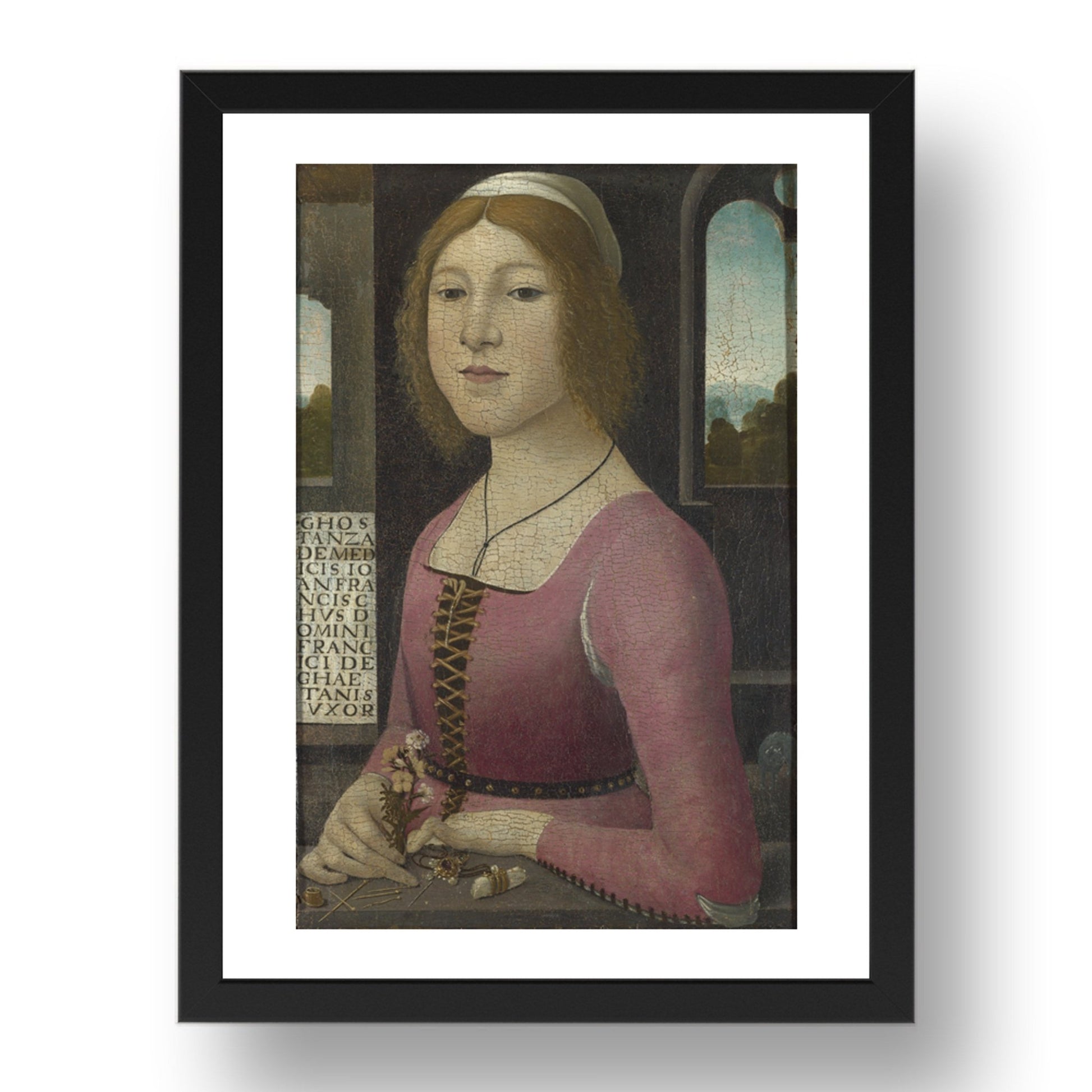 Style of Domenico Ghirlandaio: Costanza Caetani, Poster in 17x13"(A3) Frame