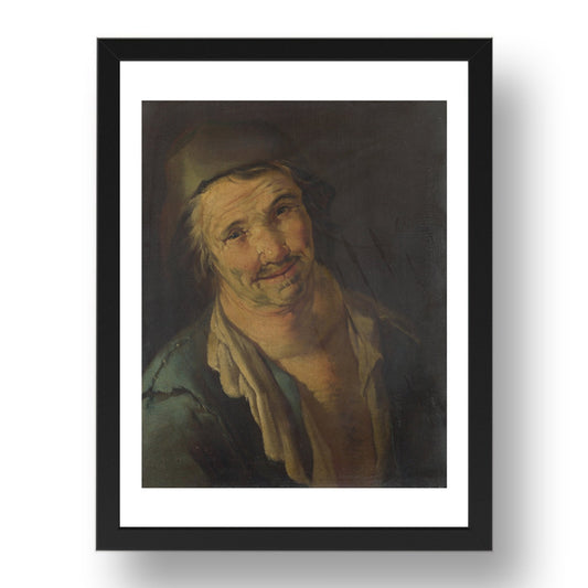 Style of Giacomo Francesco Cipper: Head of a Man in Blue, Poster in 17x13"(A3) Frame