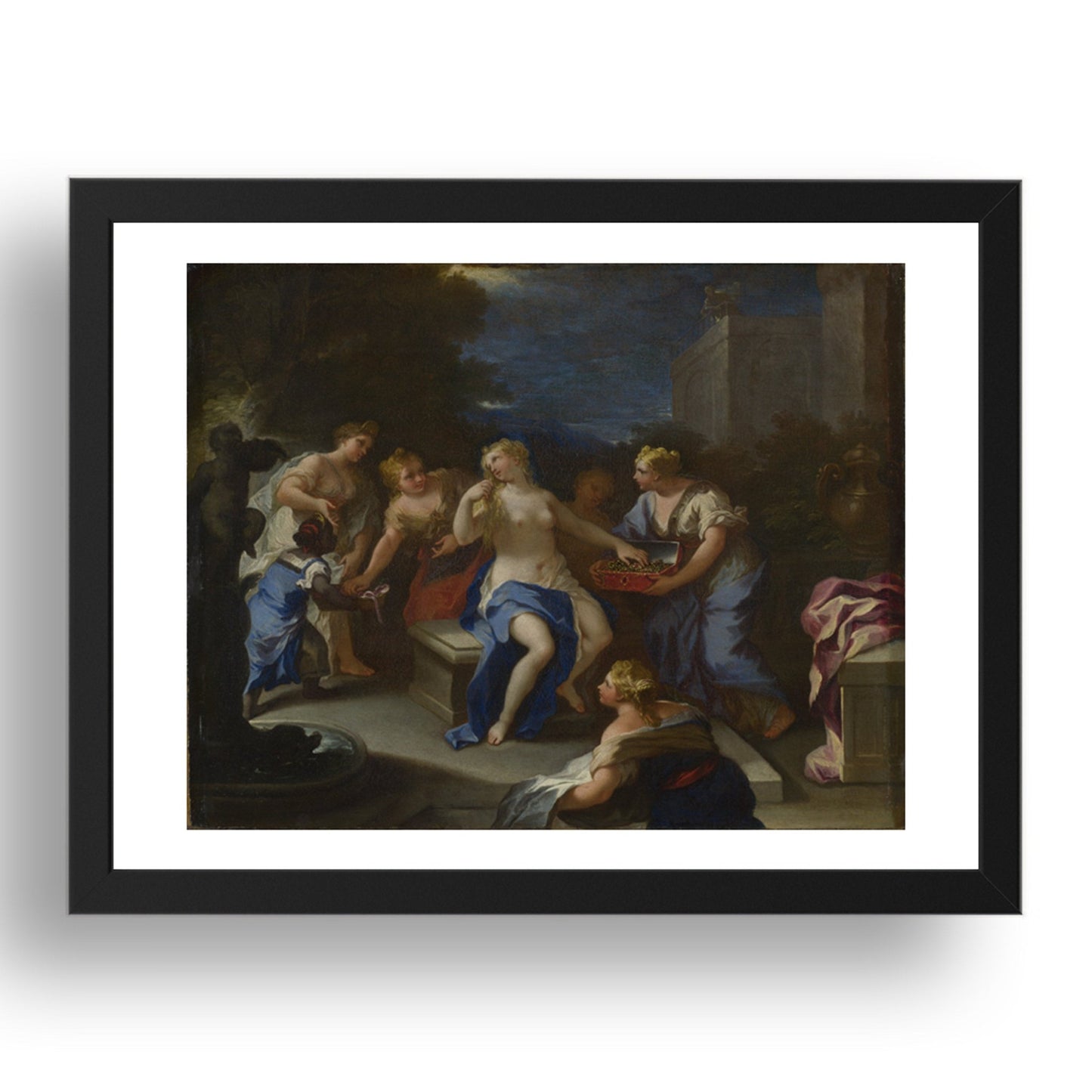 Style of Luca Giordano: The Toilet of Bathsheba, Poster in 17x13"(A3) Frame