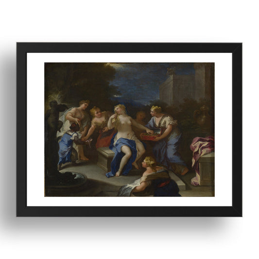 Style of Luca Giordano: The Toilet of Bathsheba, Poster in 17x13"(A3) Frame