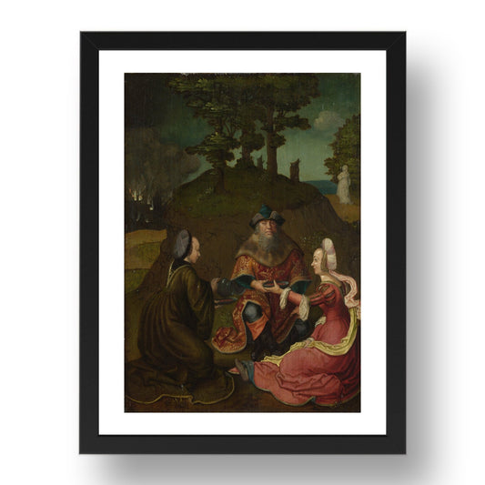 Style of Lucas van Leyden: Lot's Daughters make their Father drink Wine, Poster in 17x13"(A3) Frame