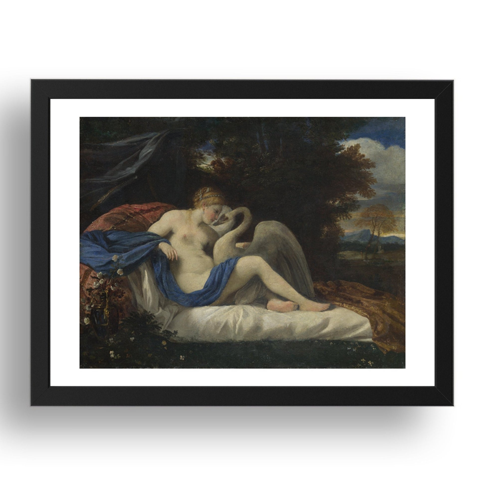 Style of Pier Francesco Mola: Leda and the Swan, Poster in 17x13"(A3) Frame