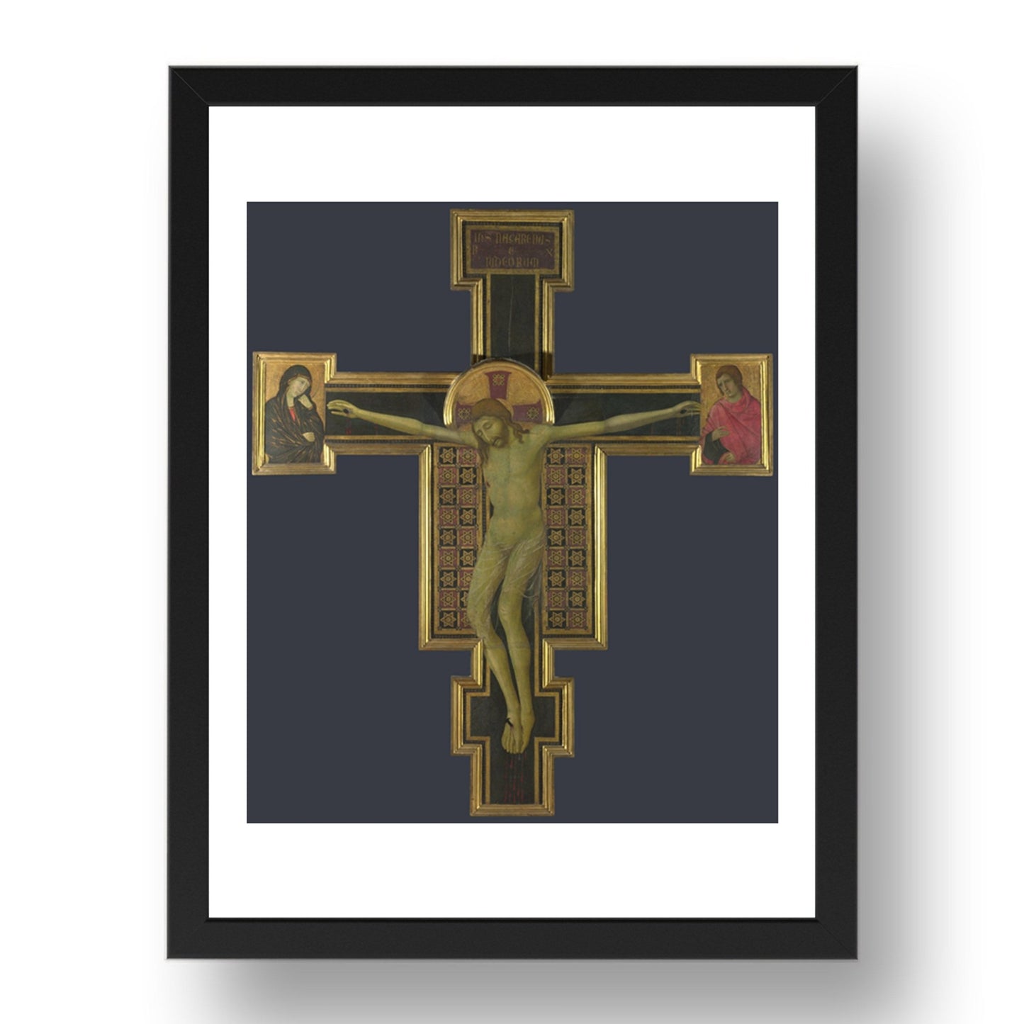 Style of Segna di Bonaventura: Crucifix, Poster in 17x13"(A3) Frame