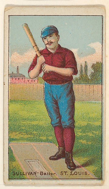 :Sullivan Batter St. Louis from the Gold Coin series for Gold Coin Chewing Tobacco 1887, vintage artwork, 16x12"(A3) Poster Print