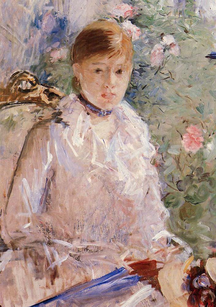 Summer also known as Young Woman by a Window - 1878 - Musee Fabre France by Berthe Morisot, vintage art, modern poster print